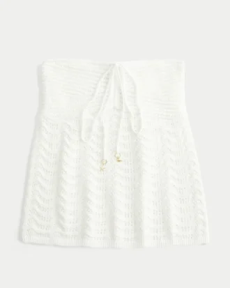 Kolay Straplez Kroşe Stili Babydoll Üst