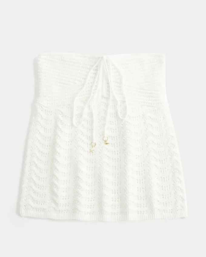 Kolay Straplez Kroşe Stili Babydoll Üst