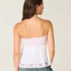 Kolay Straplez Nakışlı Babydoll Üst