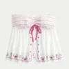 Kolay Straplez Nakışlı Babydoll Üst