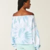 Kolay Tie-Dye Çift Omuz Dışı Sweatshirt Kolay Tie-Dye Çift Omuz Dışı Sweatshirt
