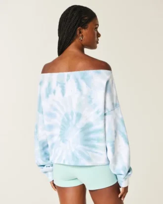 Kolay Tie-Dye Çift Omuz Dışı Sweatshirt Kolay Tie-Dye Çift Omuz Dışı Sweatshirt