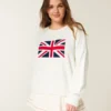 Kolay Union Jack Grafikli Kazak