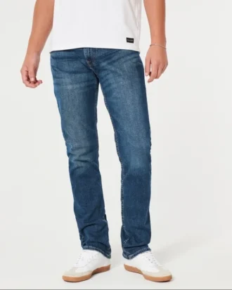Koyu Yıkama Dar Düz Paça Kot Pantolon