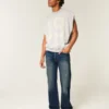 Koyu Yıkama Rahat Bootcut Kot Pantolon Koyu Yıkama Rahat Bootcut Kot Pantolon