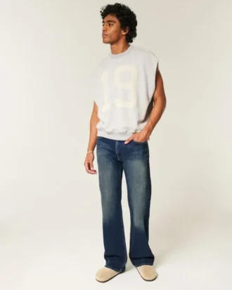 Koyu Yıkama Rahat Bootcut Kot Pantolon Koyu Yıkama Rahat Bootcut Kot Pantolon