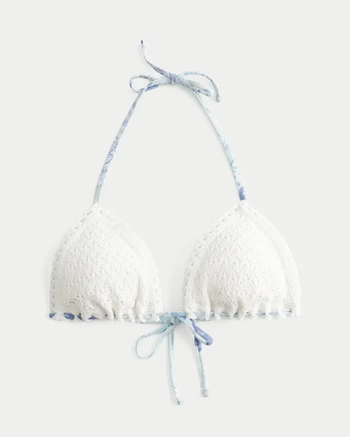 Kroşe Stil Üçgen Bikini Üstü