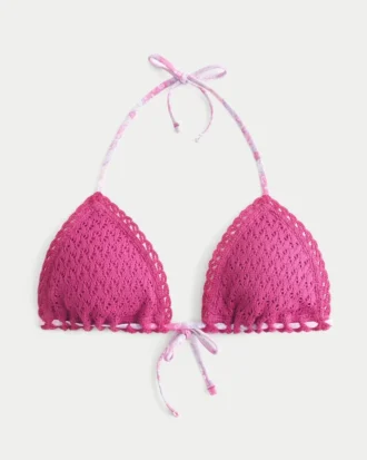 Kroşe Stil Üçgen Bikini Üstü