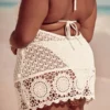 Kroşe Stil Halter Kapama Mini Elbise