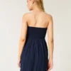 Kroşe Stil Karışık Straplez Mini Elbise Kroşe Stil Karışık Straplez Mini Elbise