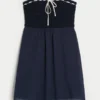 Kroşe Stil Karışık Straplez Mini Elbise Kroşe Stil Karışık Straplez Mini Elbise
