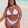 Kroşe Stil Karışık Yüksek Bacak Cheeky Bikini Altı