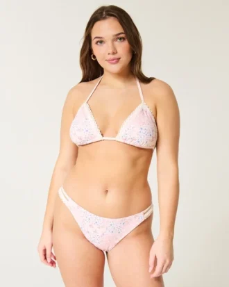 Kroşe Stil Karışık Yüksek Bacak Cheeky Bikini Altı