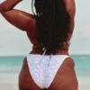 Kroşe Stil Karışık Yüksek Bacak Cheeky Bikini Altı