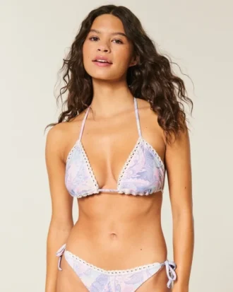 Kroşe Stil Süslemeli Üçgen Bikini Üstü