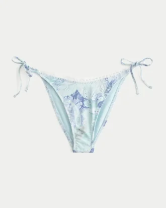 Kroşe Stil Süslemeli Yan Bağcıklı Cheeky Bikini Altı