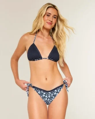 Kroşe Stil Süslemeli Yan Bağcıklı Cheeky Bikini Altı