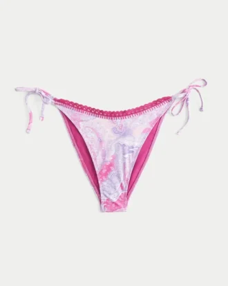 Kroşe Stil Süslemeli Yan Bağcıklı Cheeky Bikini Altı