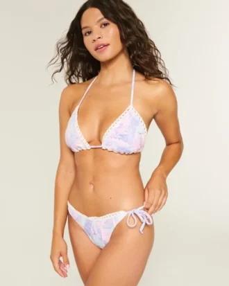 Kroşe Stil Süslemeli Yan Bağcıklı Cheeky Bikini Altı Kroşe Stil Süslemeli Yan Bağcıklı Cheeky Bikini Altı