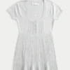 Kısa Kollu Henley Babydoll Üst