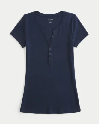 Kısa Kollu Y2K Henley