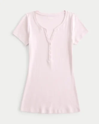 Kısa Kollu Y2K Henley