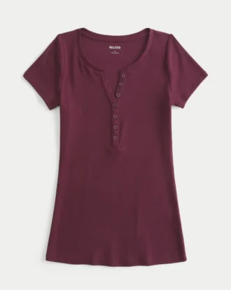 Kısa Kollu Y2K Henley