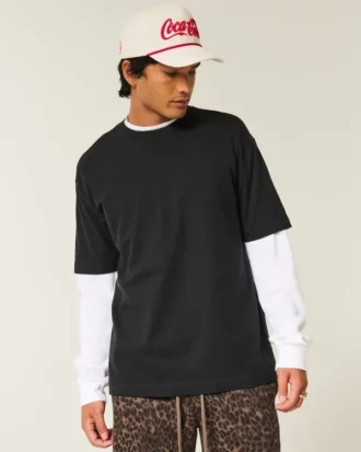 Kutu Kesim Ağır Pamuklu Crew T-Shirt