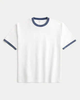 Kutu Kesim Ağır Pamuklu Crew T-Shirt