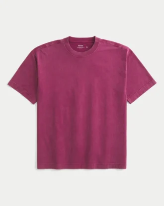 Kutu Kesim Ağır Pamuklu Crew T-Shirt
