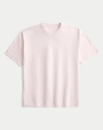 Kutu Kesim Ağır Pamuklu Crew T-Shirt