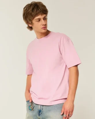 Kutu Kesim Ağır Pamuklu Crew T-Shirt