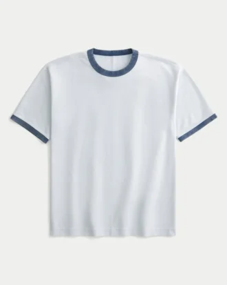 Kutu Kesim Ağır Pamuklu Crew T-Shirt