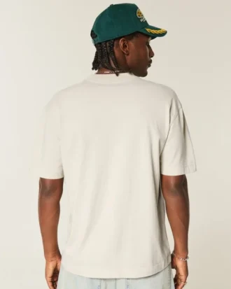 Kutu Kesim Ağır Pamuklu Crew T-Shirt