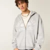 Kutu Kesim Fermuarlı Forest Hills Athletics Grafik Kapüşonlu Sweatshirt Kutu Kesim Fermuarlı Forest Hills Athletics Grafik Kapüşonlu Sweatshirt