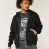 Kutu Kesim Fermuarlı Kapüşonlu Sweatshirt Kutu Kesim Fermuarlı Kapüşonlu Sweatshirt