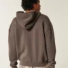 Kutu Kesim Fermuarlı Kapüşonlu Sweatshirt Kutu Kesim Fermuarlı Kapüşonlu Sweatshirt