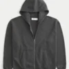 Kutu Kesim Fermuarlı Kapüşonlu Sweatshirt Kutu Kesim Fermuarlı Kapüşonlu Sweatshirt