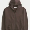 Kutu Kesim Fermuarlı Kapüşonlu Sweatshirt Kutu Kesim Fermuarlı Kapüşonlu Sweatshirt