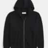 Kutu Kesim Fermuarlı Kapüşonlu Sweatshirt Kutu Kesim Fermuarlı Kapüşonlu Sweatshirt