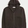 Kutu Kesim Fermuarlı Kapüşonlu Sweatshirt Kutu Kesim Fermuarlı Kapüşonlu Sweatshirt