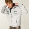 Kutu kesim fermuarlı Michigan State University Spartans grafik kapüşonlu sweatshirt
