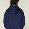 Kutu Kesim Fermuarlı Numara Grafik Kapüşonlu Sweatshirt Kutu Kesim Fermuarlı Numara Grafik Kapüşonlu Sweatshirt