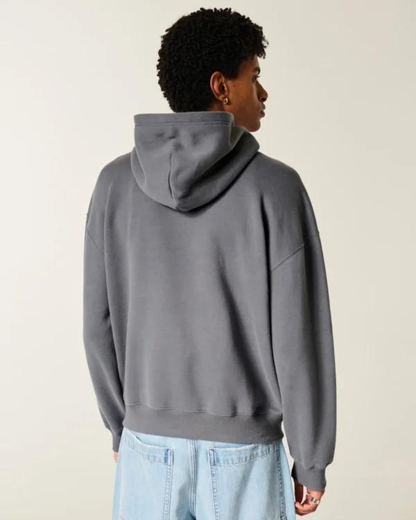 Kutu Kesim Fermuarlı Numara Grafik Kapüşonlu Sweatshirt Kutu Kesim Fermuarlı Numara Grafik Kapüşonlu Sweatshirt