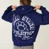 Kutu Kesim Fermuarlı Penn State Üniversitesi Nittany Lions Grafik Kapüşonlu Sweatshirt Kutu Kesim Fermuarlı Penn State Üniversitesi Nittany Lions Grafik Kapüşonlu Sweatshirt