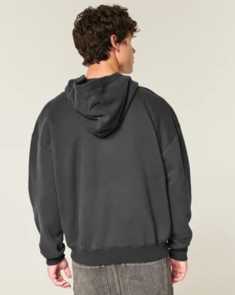 Kutu Kesim Fermuarlı Purdue Üniversitesi Boilermakers Grafik Kapüşonlu Sweatshirt