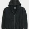 Kutu Kesim Fermuarlı Örümcek Desenli Kapüşonlu Sweatshirt Kutu Kesim Fermuarlı Örümcek Desenli Kapüşonlu Sweatshirt