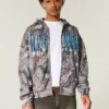 Kutu Kesim Fermuarlı Villanova Wildcats Grafik Kamuflaj Kapüşonlu Sweatshirt Kutu Kesim Fermuarlı Villanova Wildcats Grafik Kamuflaj Kapüşonlu Sweatshirt