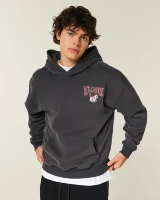 Kutu kesim Georgia Üniversitesi Bulldogs Grafik Kapüşonlu Sweatshirt