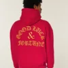 Kutu Kesim Good Luck Grafik Kapüşonlu Sweatshirt Kutu Kesim Good Luck Grafik Kapüşonlu Sweatshirt